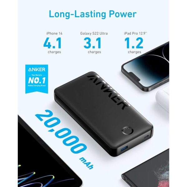 Power Bank Anker 326 20000mAh 15W, noir