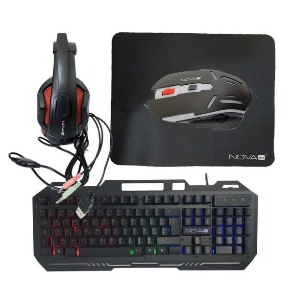 Nova Pack/COMBO 4EN1 NTF9007CM- Clavier + Souris + Tapis + Casque Gamer