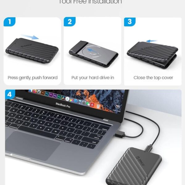 Boîtier pour disque dur ORICO 2,5 pouces USB3.0 vers SATA 5 Gbit/s pour SSD/HDD externe (25PW1U3),