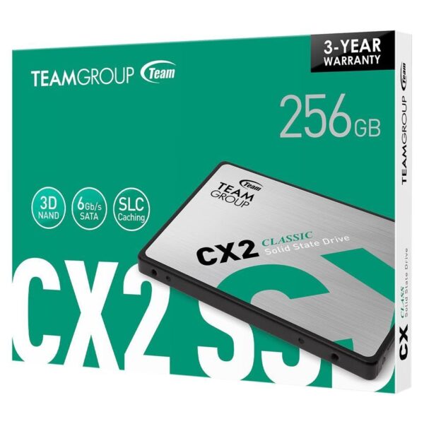 Team Group CX2 256 Go SSD disque interne 2,5 pouces SATA III pour un laptop.