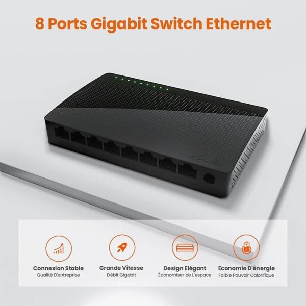 Le Tenda SG108 commutateur (switch) Ethernet Gigabit de bureau 8 Ports
