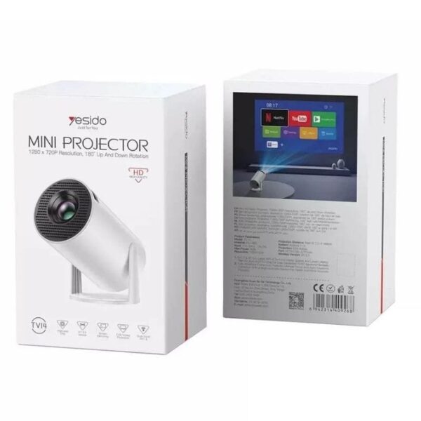 Mini Vidéoprojecteur YESIDO TV14 home cinémamobile/présentations avec pied rotatif à 180°