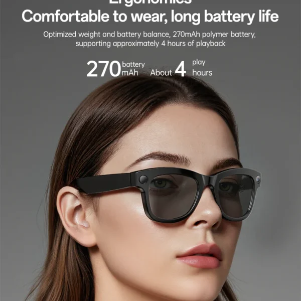 lunettes intelligentes Yesido IO42 connectées à commande, avec caméra intégrée et d'un assistant IA