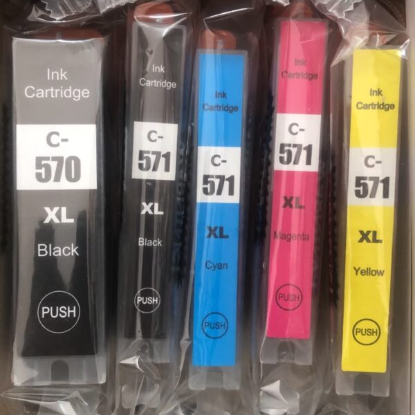 pack de cartouches 570(noire pigmentée) et 571(noir, cyan, magenta, jaune)
