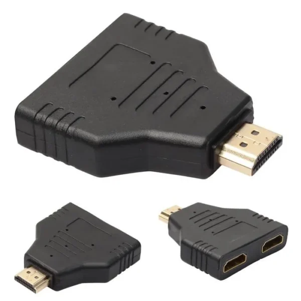 Adaptateur Répartiteur Hdmi Mâle Vers Double Femelle 1 À 2 Voies Pour Hd Tv