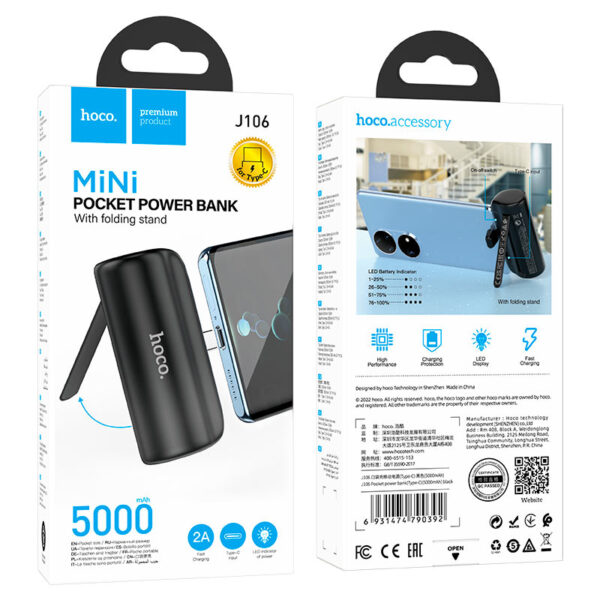 Power Bank « J106 Pocket » 5000mAh pour Type C