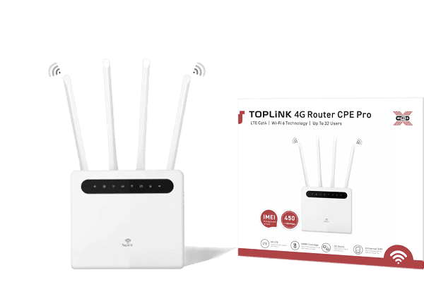 Routeur CPE 4G HW493 Pro TOPLINK WiFi 6 300 Mbit/s, supporte 150 Mbit/s en 4G et peut connecter jusqu'à 32 appareils