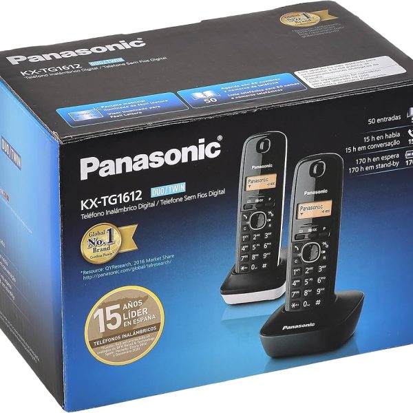 Telephone Panasonic KX-TG1612 pack de deux téléphones fixes sans fil DECT (version Duo)
